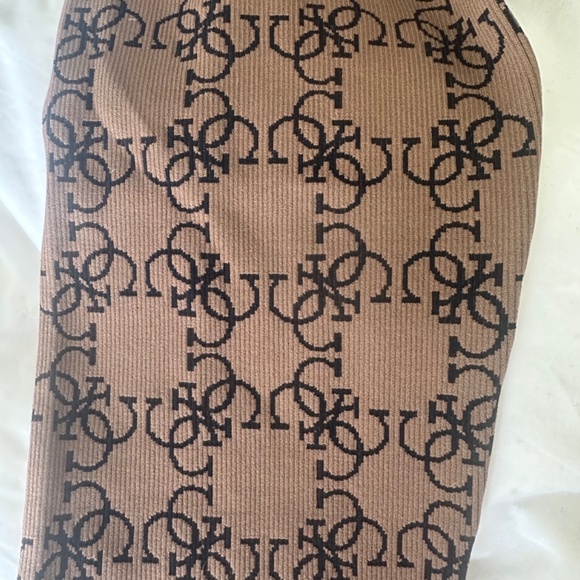 GUESS? Logomania Brown & Black Ribbed Active Set Size XS - Picture 2 of 11